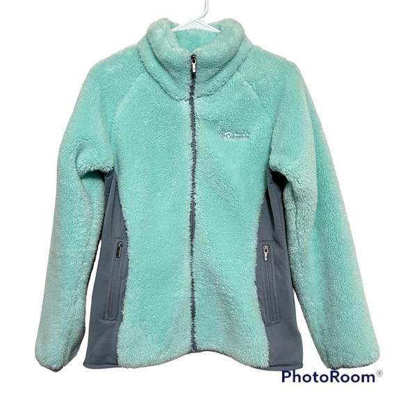 Womens Columbia Teddy Jacket Coat Mint Green & Gray Size Medium - Picture 1 of 15